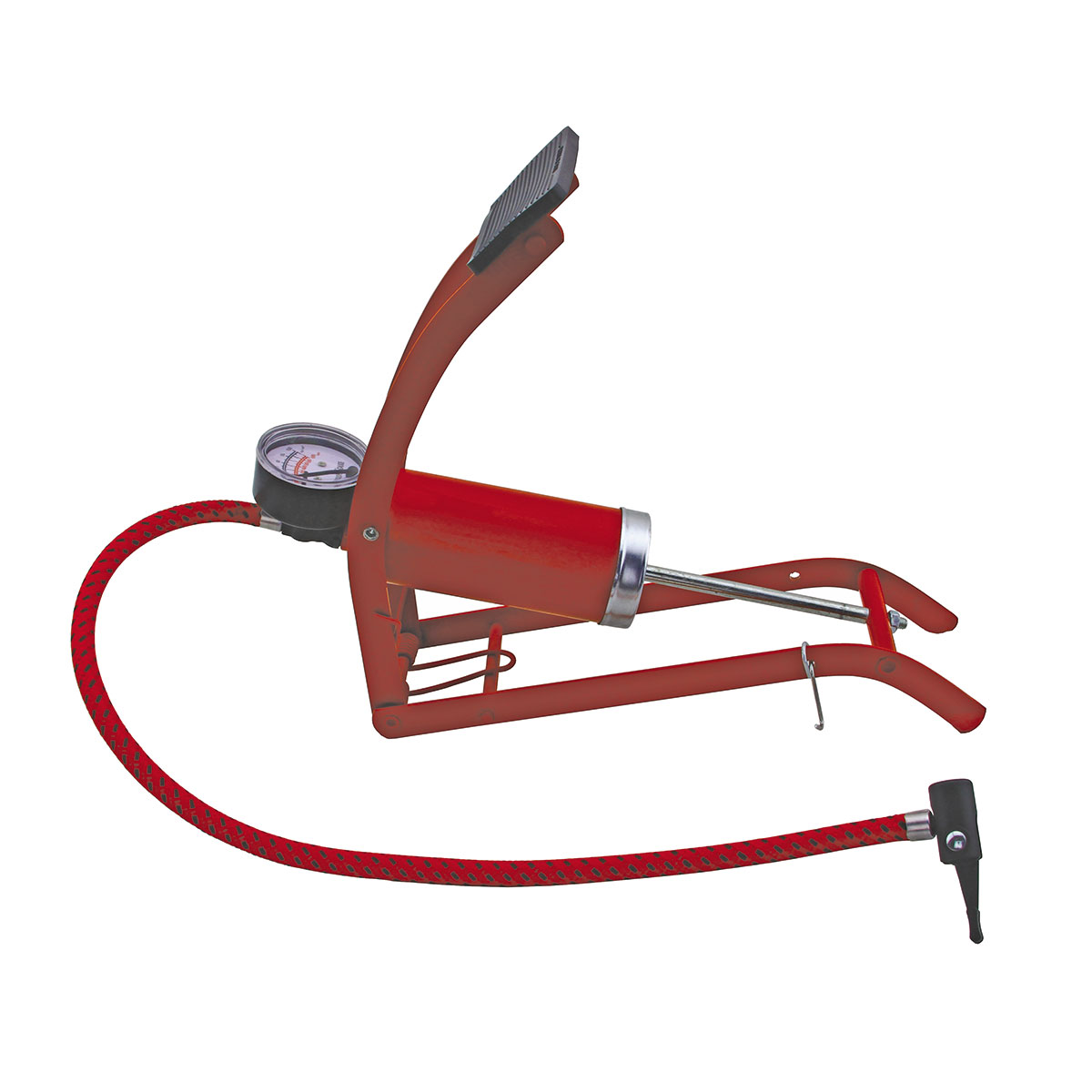 Foot Pump W/Gauge 120mm Blue.